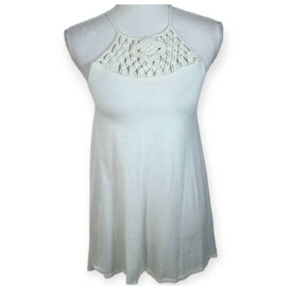BILLABONG CREAM CROCHET TUNIC/TOP SZ.S EUC. - Picture 1 of 6